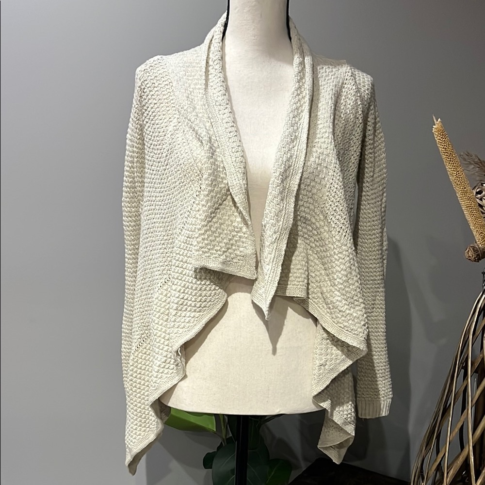 Cream Chunky Knit Cardigan Sweater